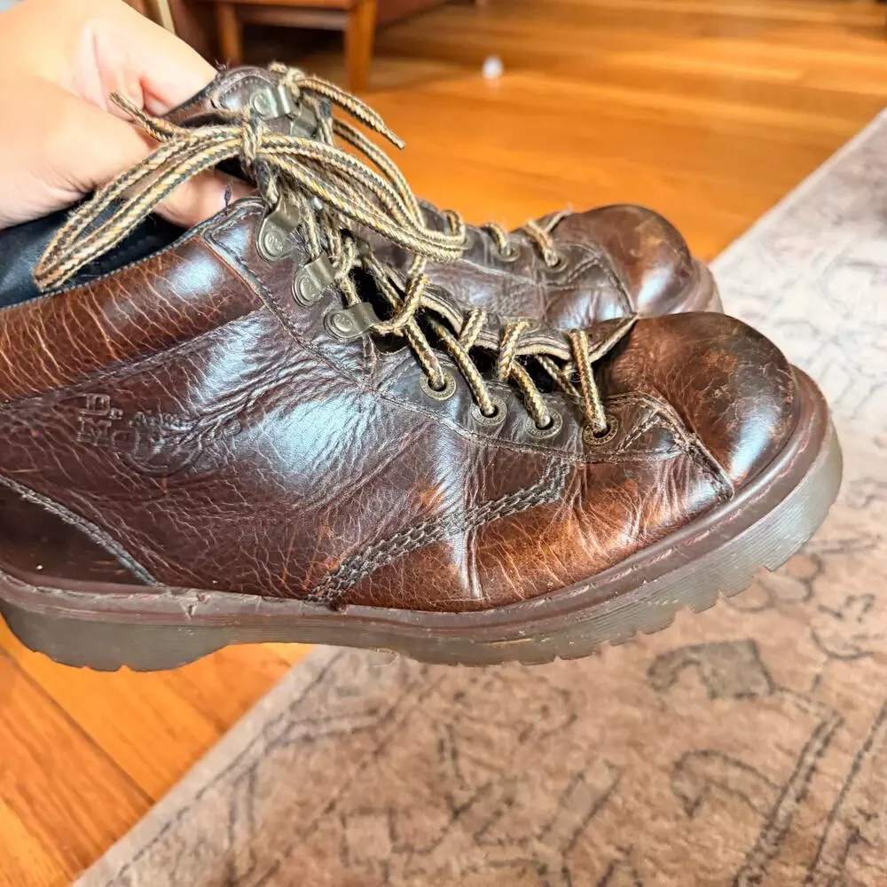 VTG Dr. Marten's 8287 MADE IN ENGLAND Chunky Brown Leather Boots MEN SZ 9 Grunge
